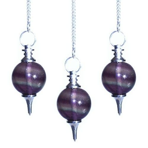 Sphere Pendulums with Enchanting Purple Fluorite for Dowsing Use