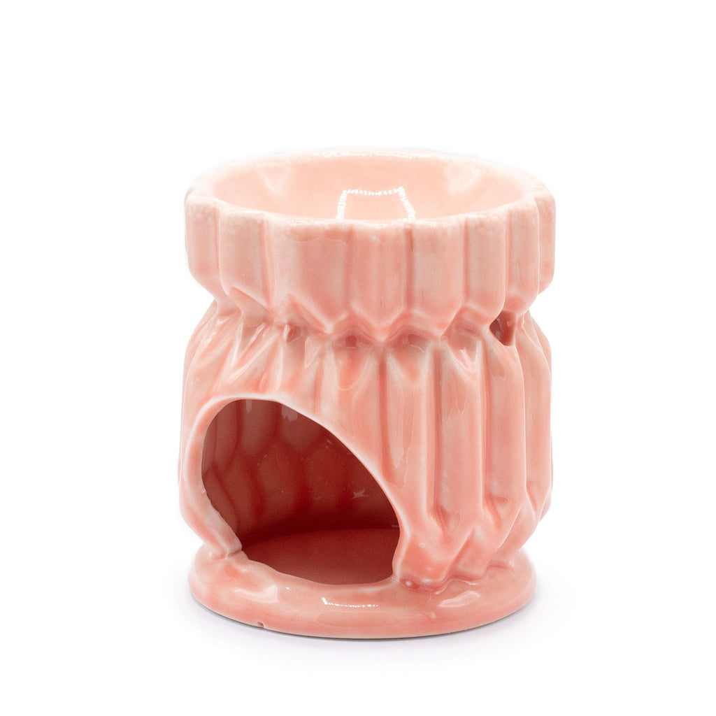 Geometric Pink Oil Burner for Aromatic Home Fragrance Enhancement
