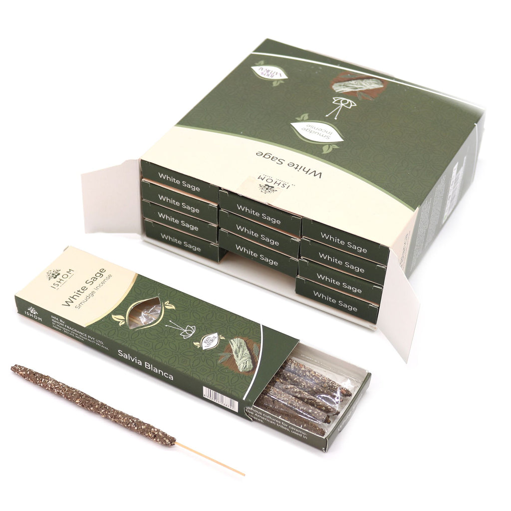 Ishom Smudge Incense White Sage for Cleansing and Purifying Spaces
