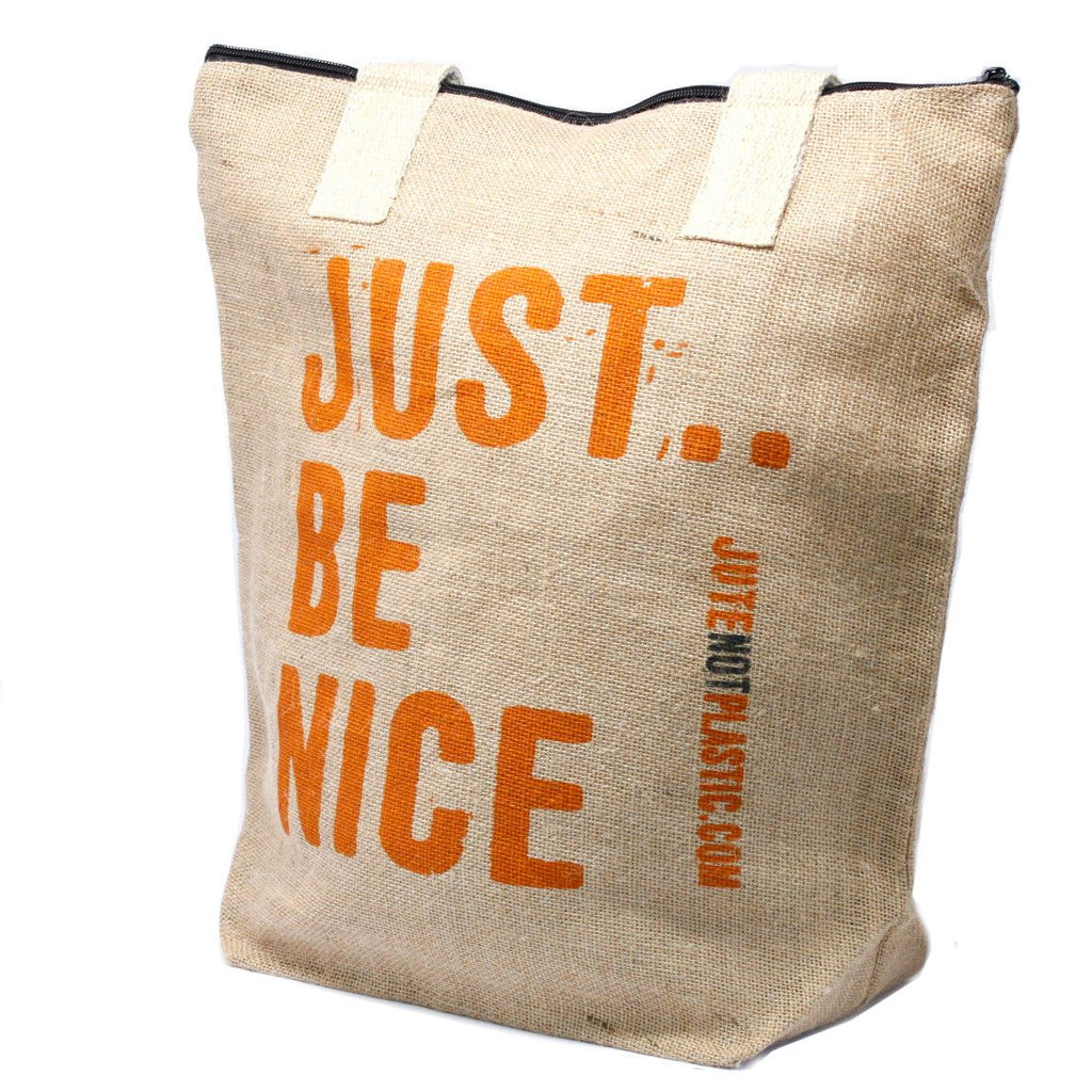 Just Be Nice Eco Jute Bag for Your Sustainable Shopping Needs Today