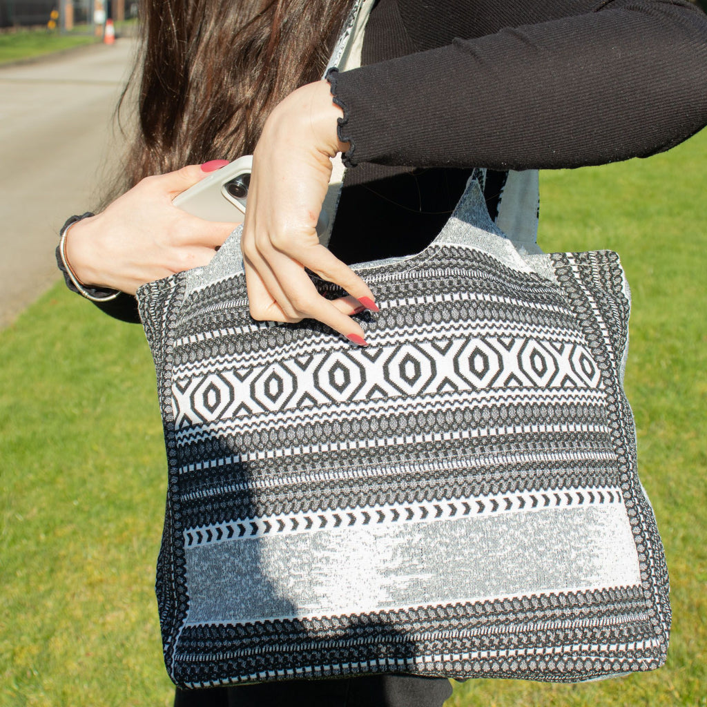 Nomad Sari Jacquard Natural Wander Muse Bag for Everyday Use