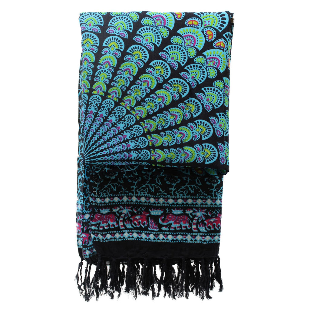 Peacock Classic Mandala Sarongs for Stylish Beachwear Accessory