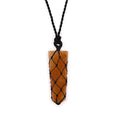 Laced Gemstone Flat Point Pendant with Radiant Golden Quartz