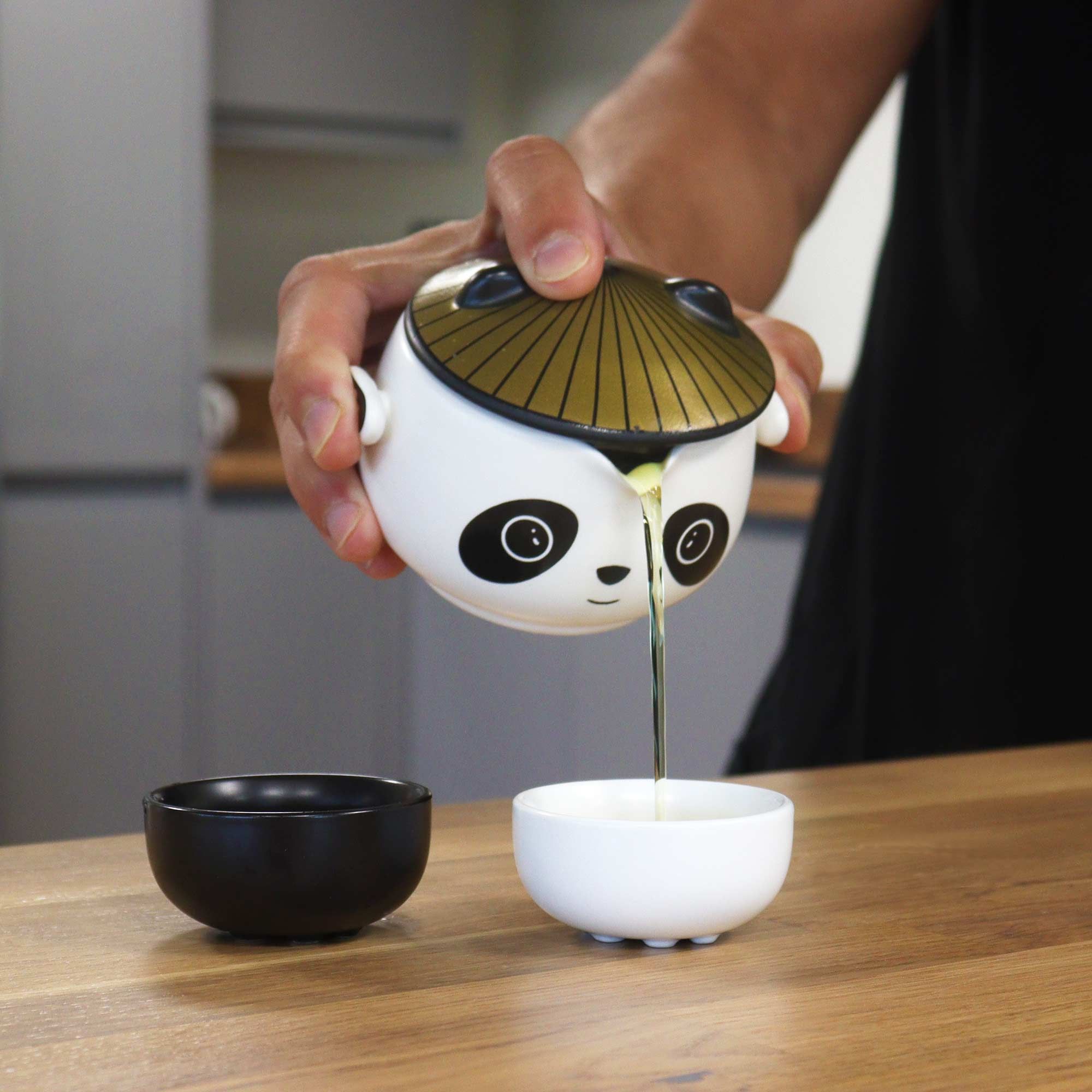 Kung Fu Panda Teapot Set with Two Cups and Travel Pack Delight