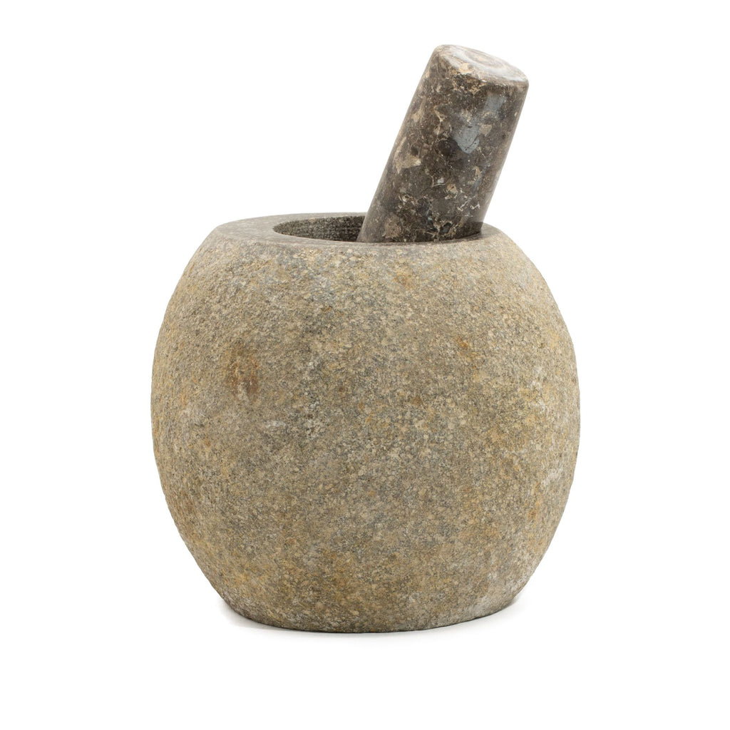 Natural Riverstone Large Decorative Pestle and Mortar for Home Use