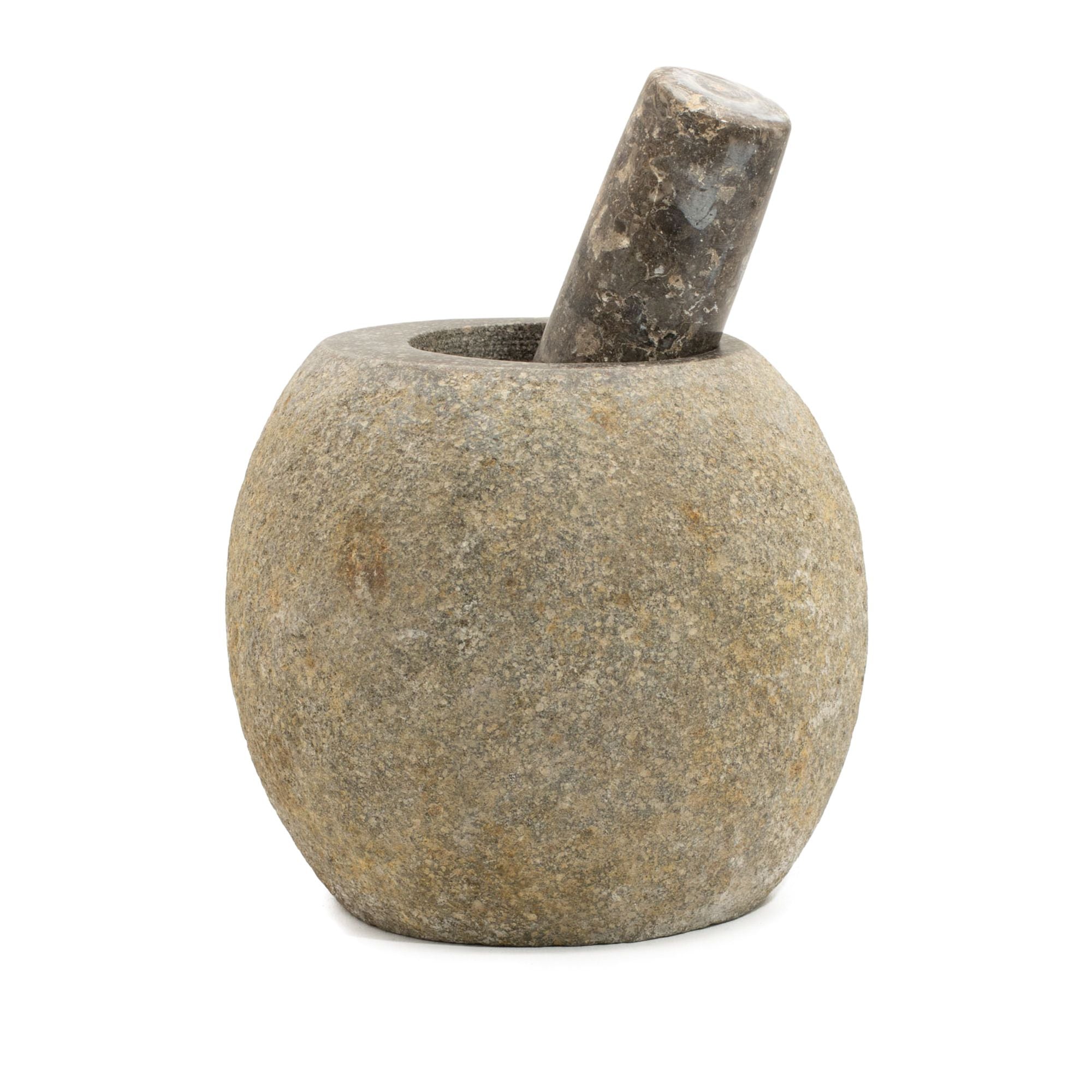 Natural Riverstone Large Decorative Pestle and Mortar for Home Use