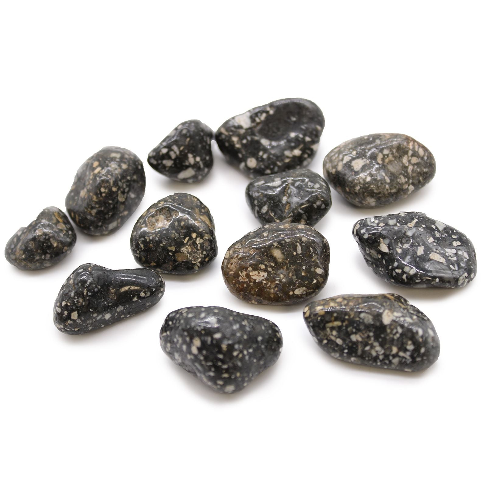 Medium African Tumble Stones in Guinea Fowl Design for Home Decor
