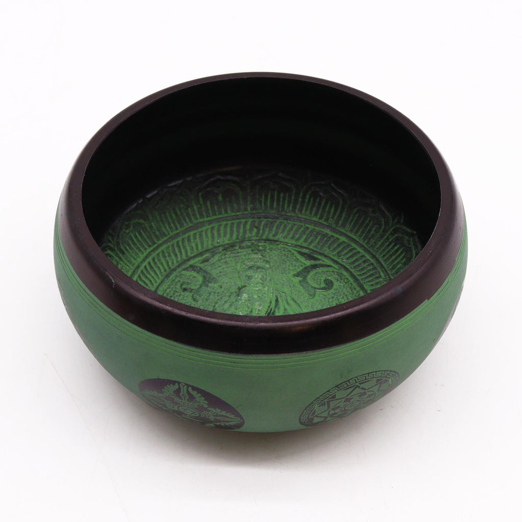 Earth Powder Singing Bowl with Mandala Buddha Design 16cm