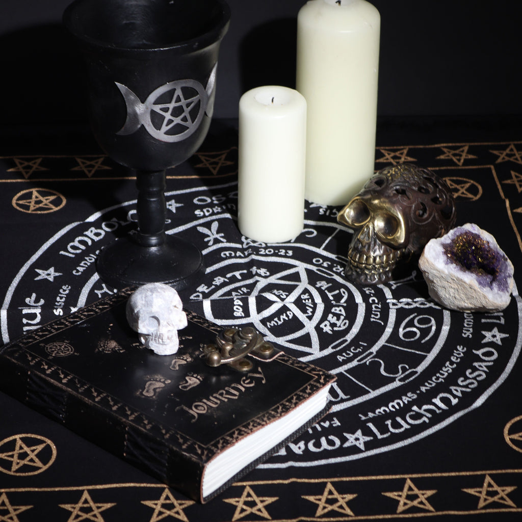 Esoteric Fringed Altar Cloth for Life Death and Rebirth Rituals