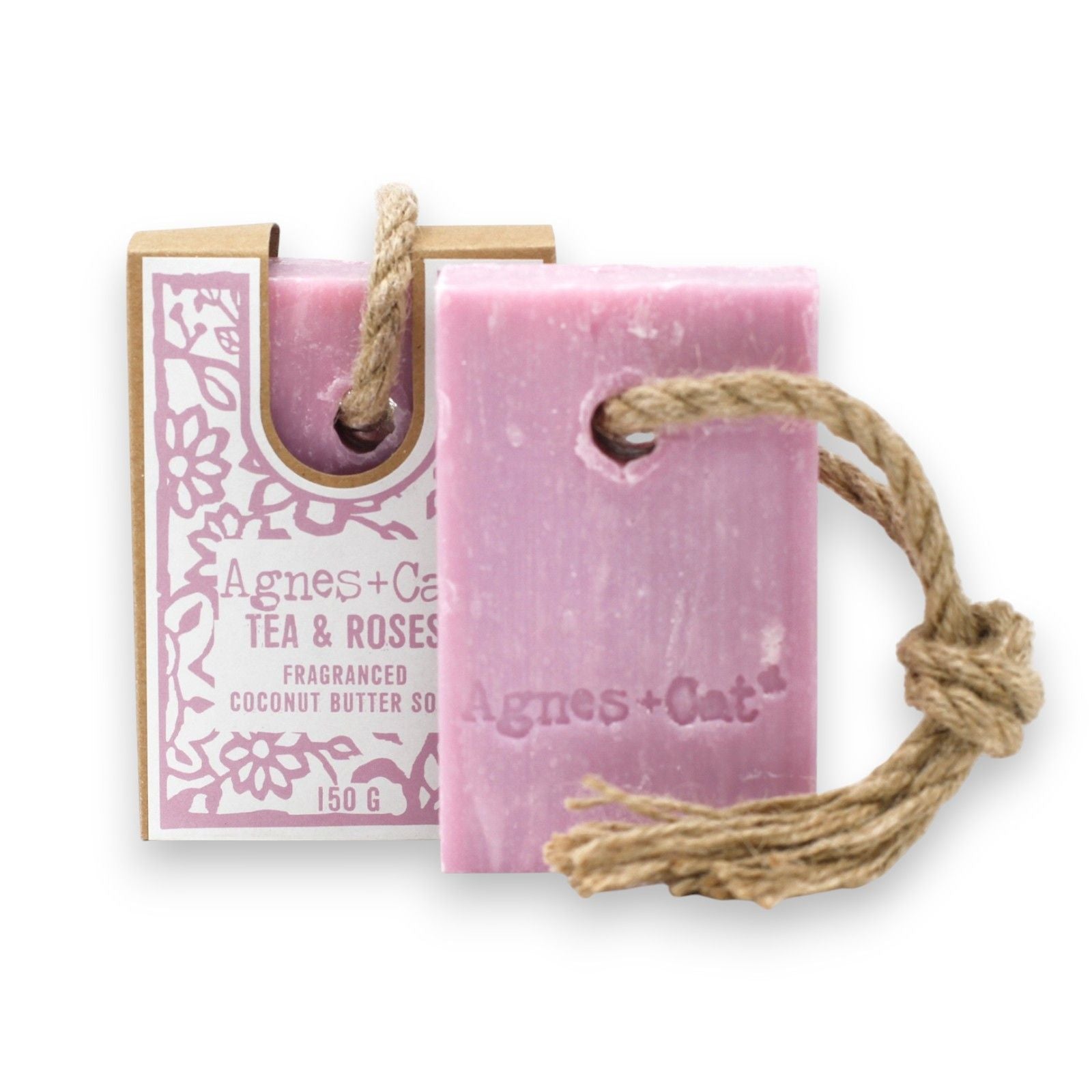 Agnes + Cat Soap On A Rope with Tea and Roses Fragrance Delight