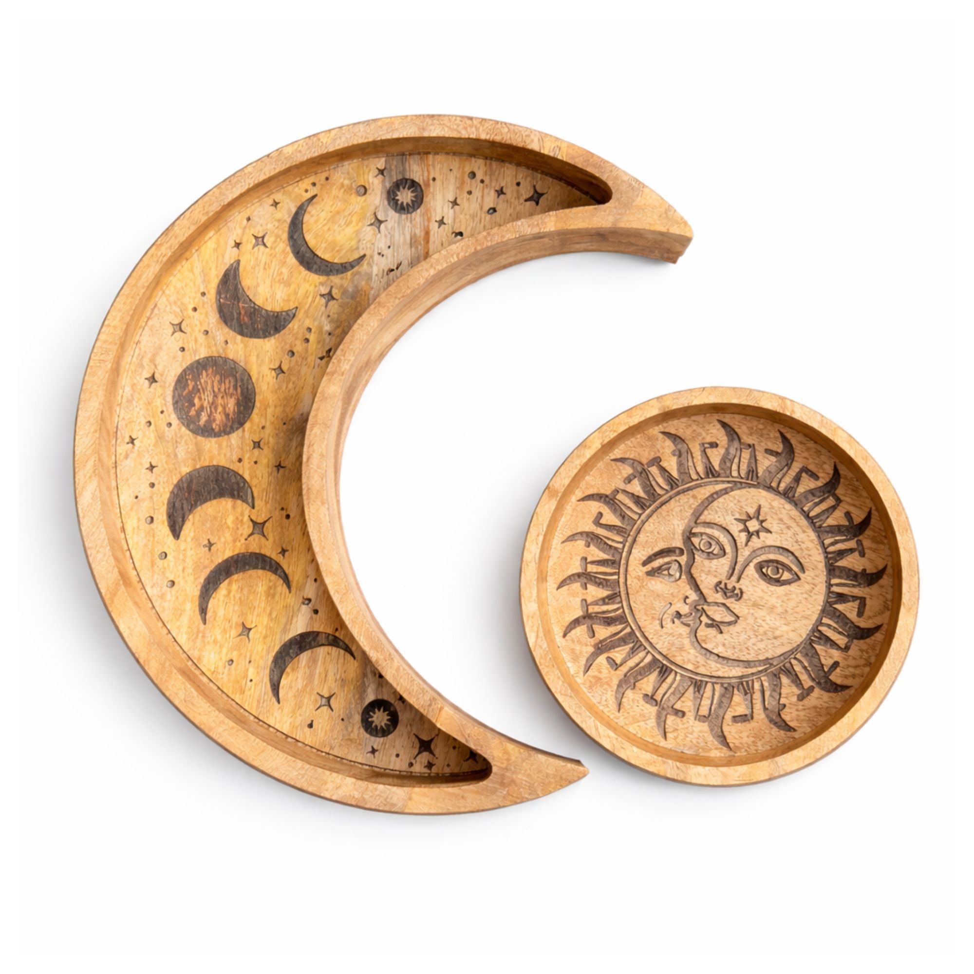 Moon Shaped Round Tray S/2