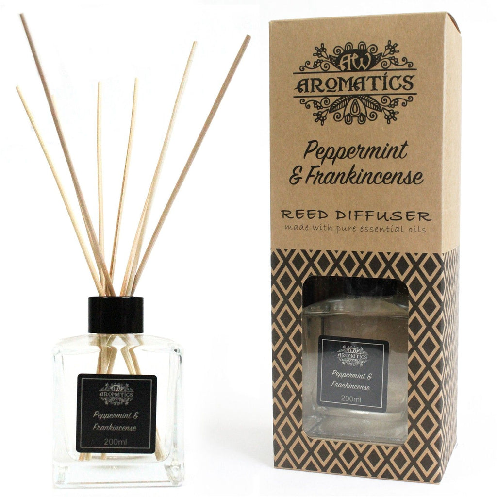 200ml Peppermint and Frankincense Essential Oil Reed Diffuser Set