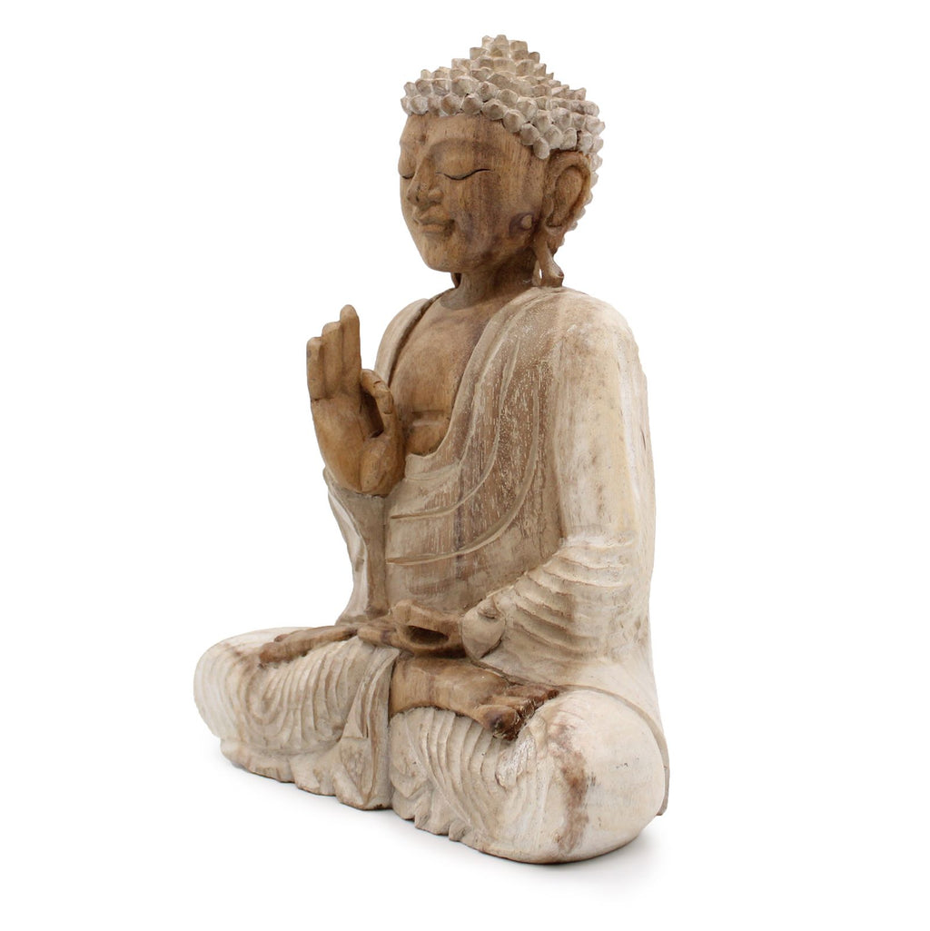 Buddha Statue Whitewash 30cm Teaching Transmission Design