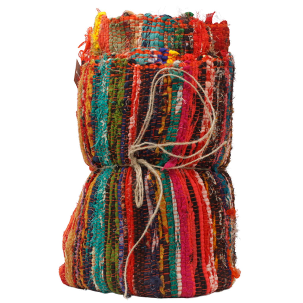 152 x 90cm Luxury Orange Rag Rug for Vibrant Home Decor