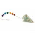 Orgonite Power Chakra Pendulum with Intricate Chakra Symbols
