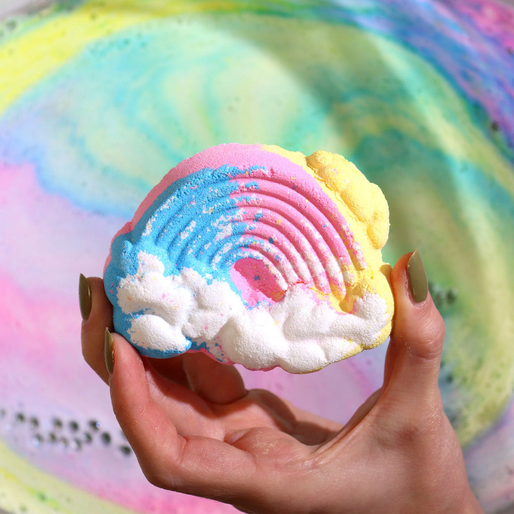 Cloud Bath Bomb 95g with Tropical Mango Scent for Kids Fun