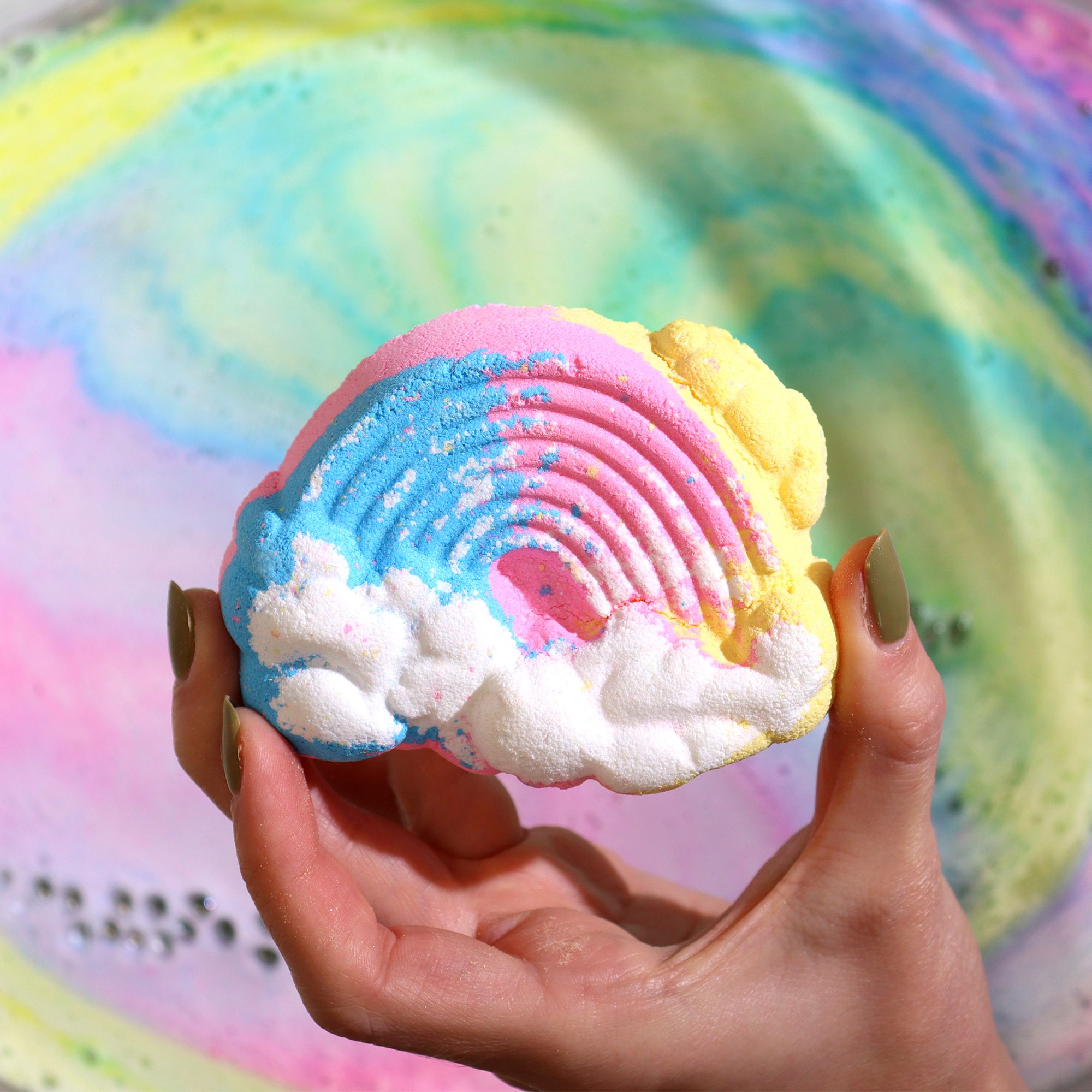 Cloud Bath Bomb 95g with Tropical Mango Scent for Kids Fun
