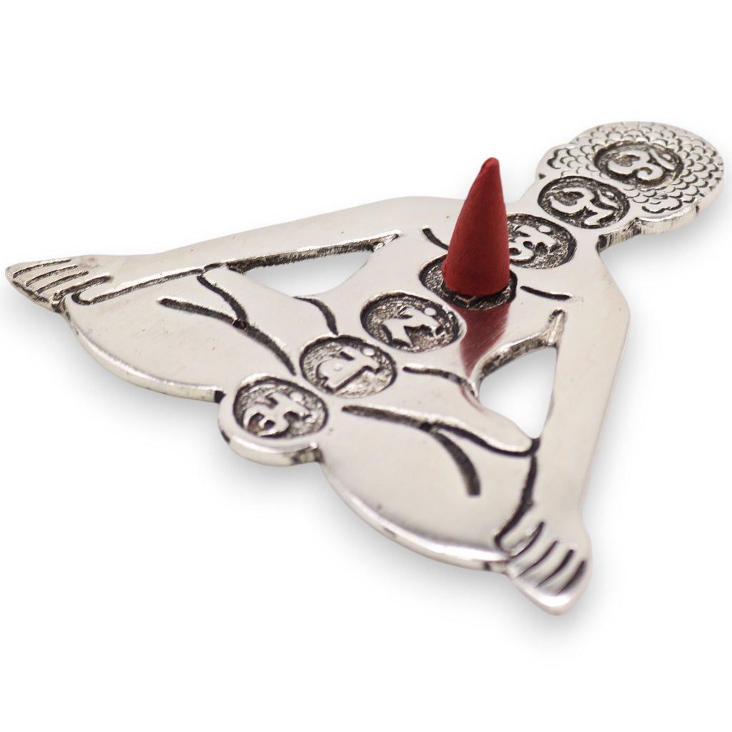 Polished Aluminum Seven Chakra Yoga Incense Holder for Home Decor
