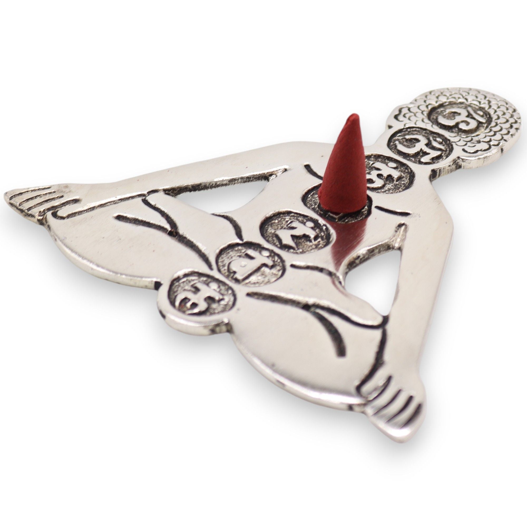 Polished Aluminum Seven Chakra Yoga Incense Holder for Home Decor