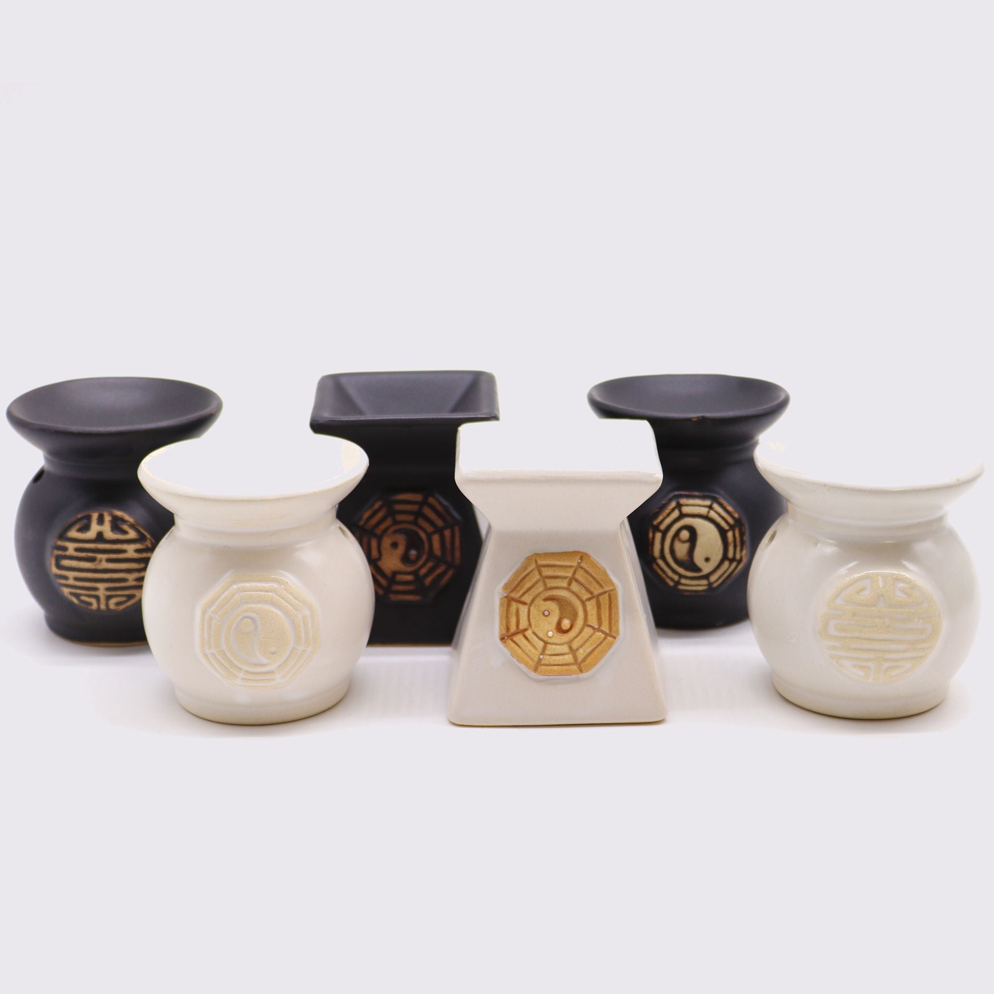 Classic Yin Yang Oil Burners with Rustic Terracotta Design
