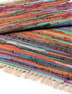 Luxury Natural Rag Rug 155 x 90cm for Home Decor Enhancement