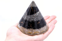 Orgonite Cone - Selenite and Black Toumaline Copper - 90 mm
