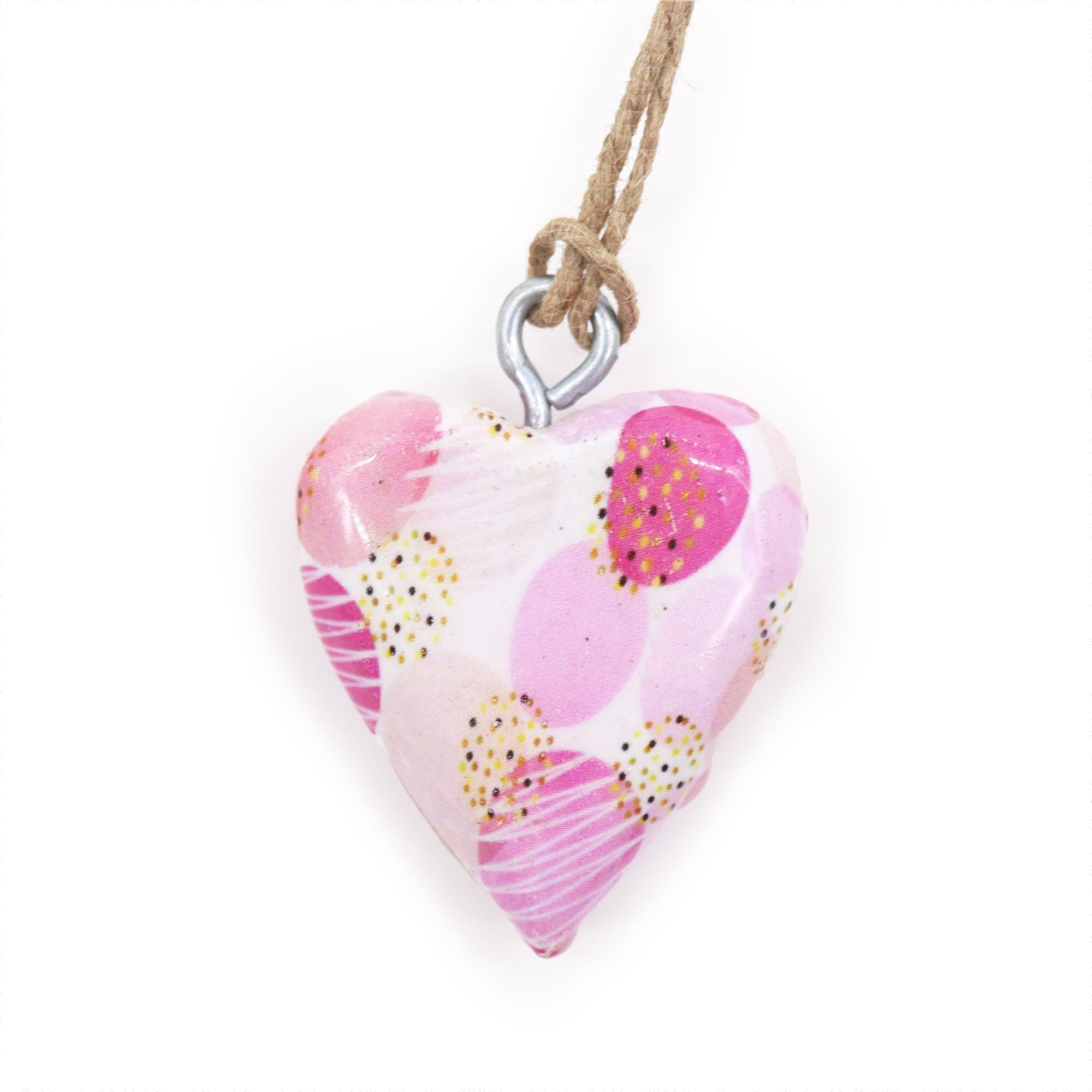 Small Pink Abstract Decor Wood Heart for Home Interior Styling