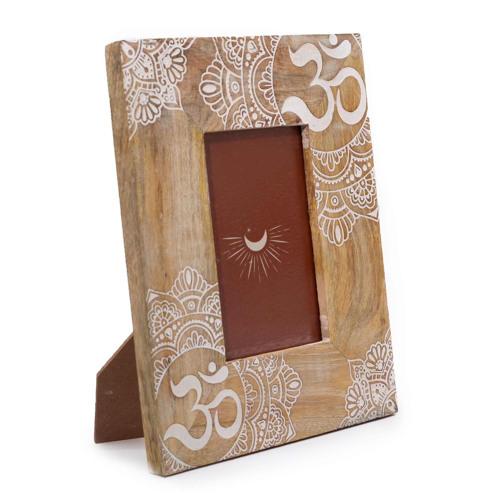 Med Mango Wood Picture Frame for 10x15cm Photos with Mandala Design