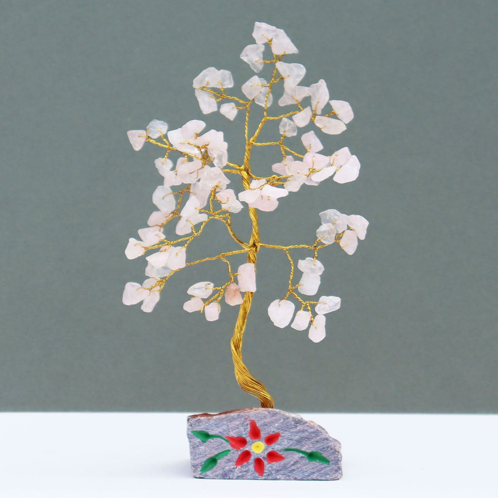 Rose Quartz Gemstone Tree with 80 Stones for Home Decor