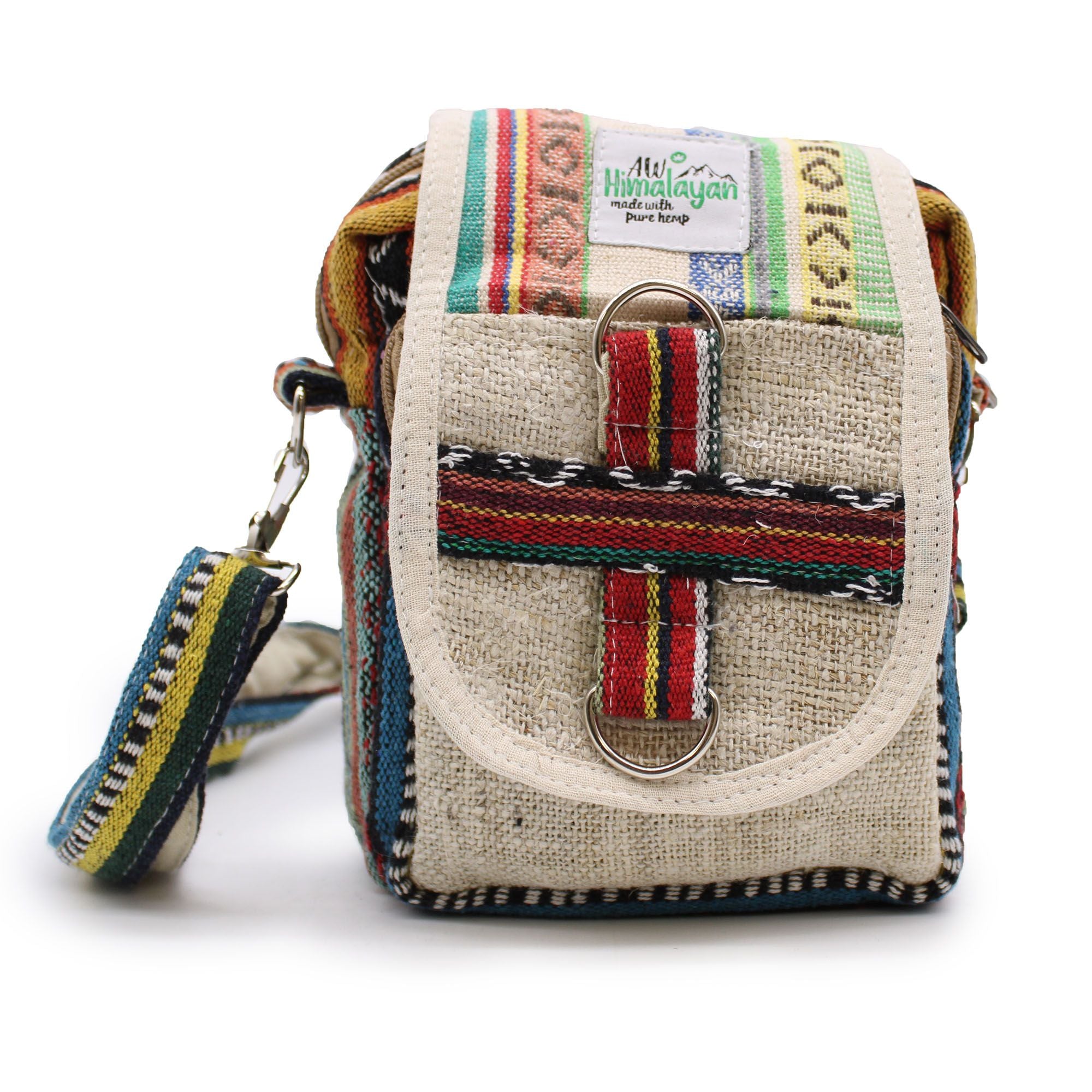Body Cross Natural Hemp & Jhari Travel Bag for Everyday Use