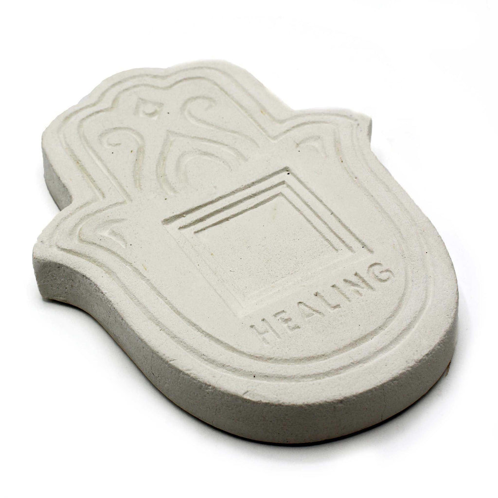 Healling Incense Plate in White Stone Effect for Home Decor
