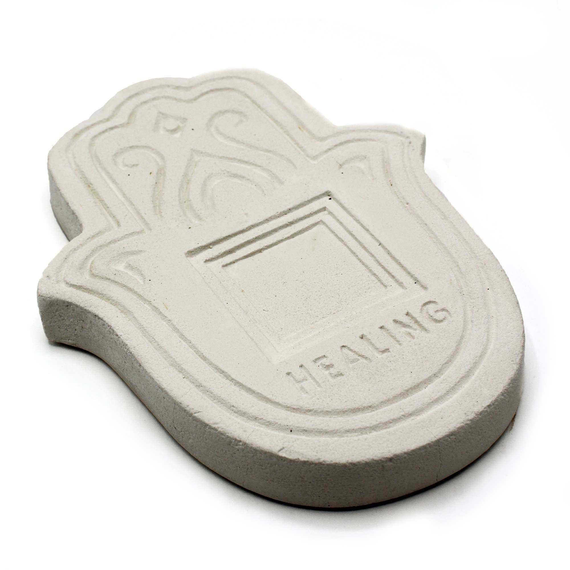 Healling Incense Plate in White Stone Effect for Home Decor