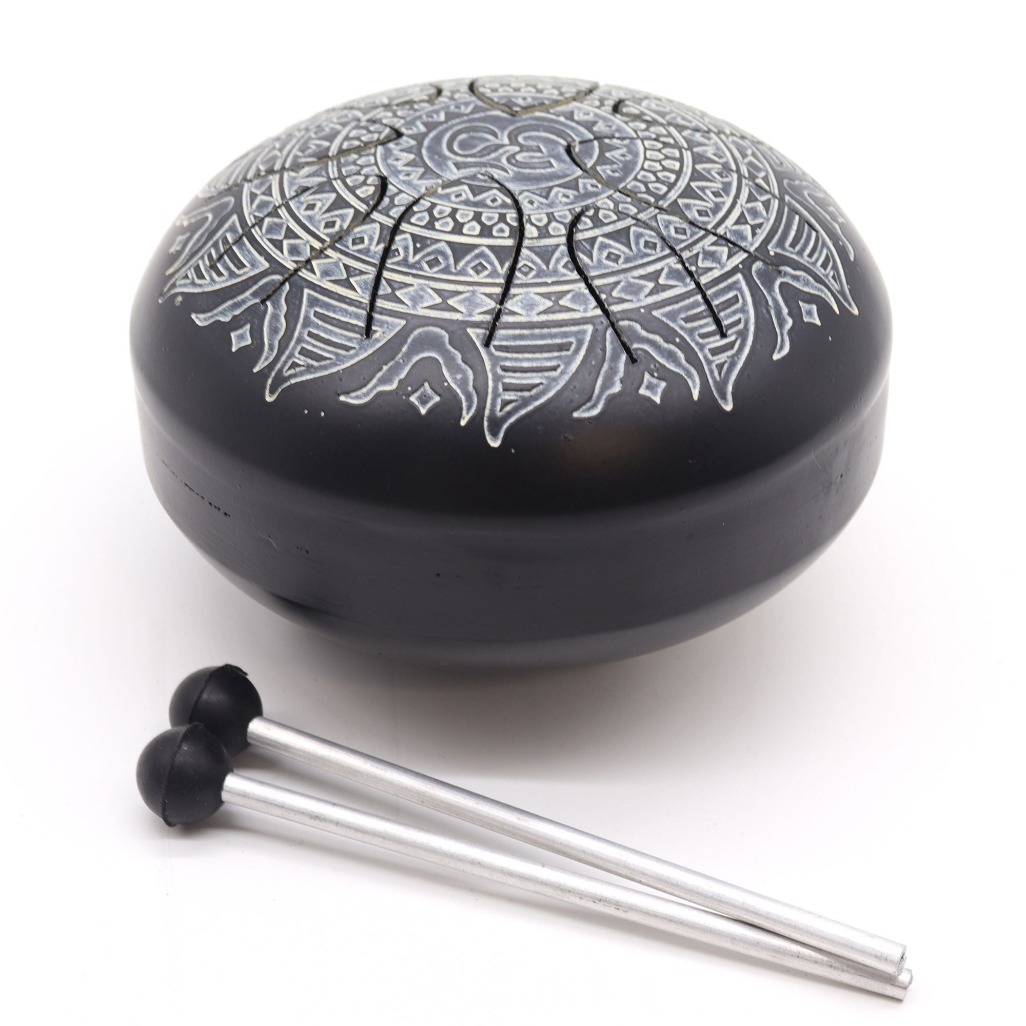 Hapi Drum Om Mandala Engraved 16cm Steel Tongue Drum for Relaxation