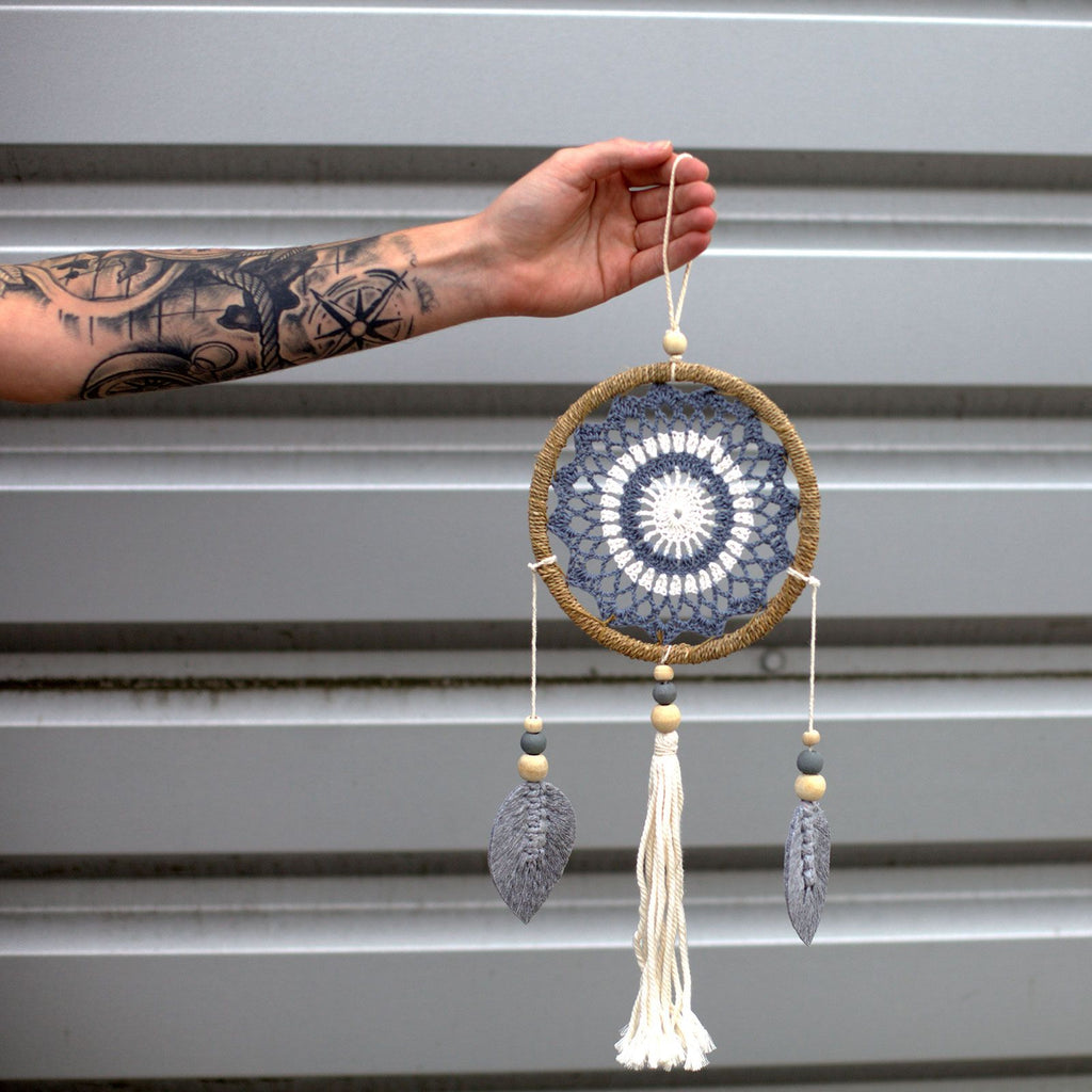 Medium Grey Dream Catcher Elemental Spirits for Home Decor