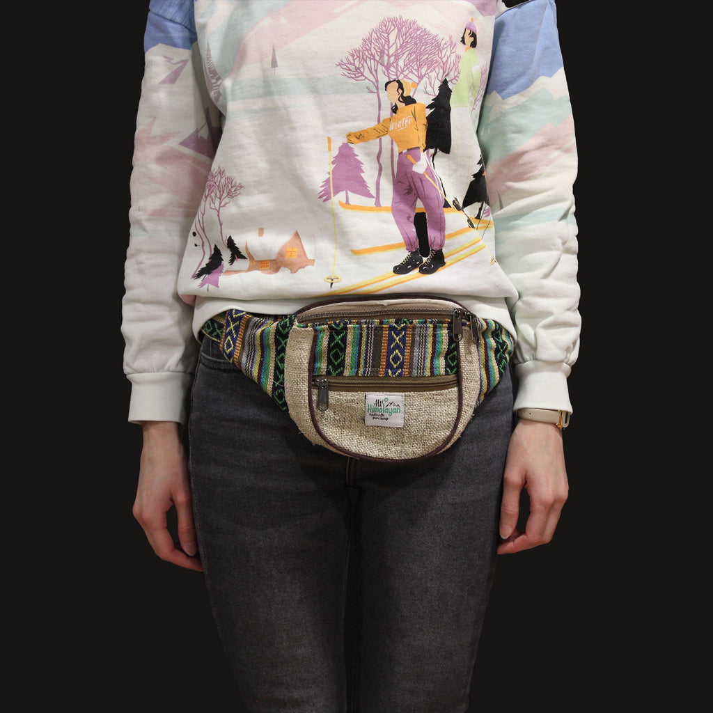 Bum Bag Hemp & Cotton with Assorted Designs for Everyday Use