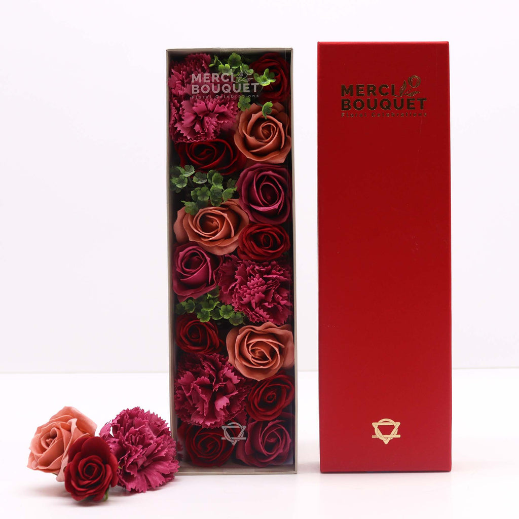 Long Box Vintage Roses Soap Flowers Gift Box for Elegant Gifting