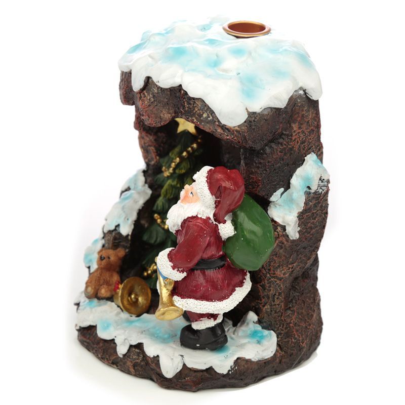 Christmas Santa's Grotto Backflow Incense Burner for Festive Cheer