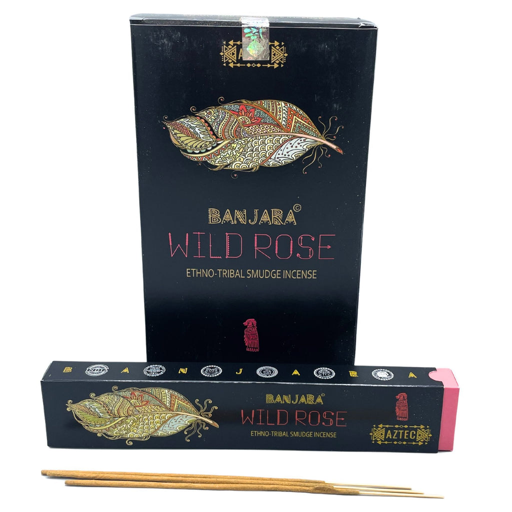 Banjara Tribal Smudge Incense Sticks with Wild Rose Aroma for Serenity