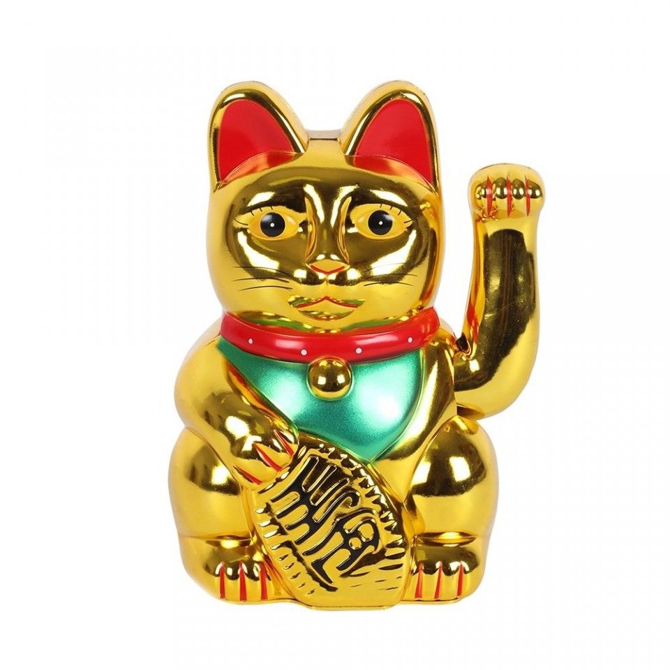 Very Gold Money Cat 15cm Lucky Waving Cat for Attracting Wealth