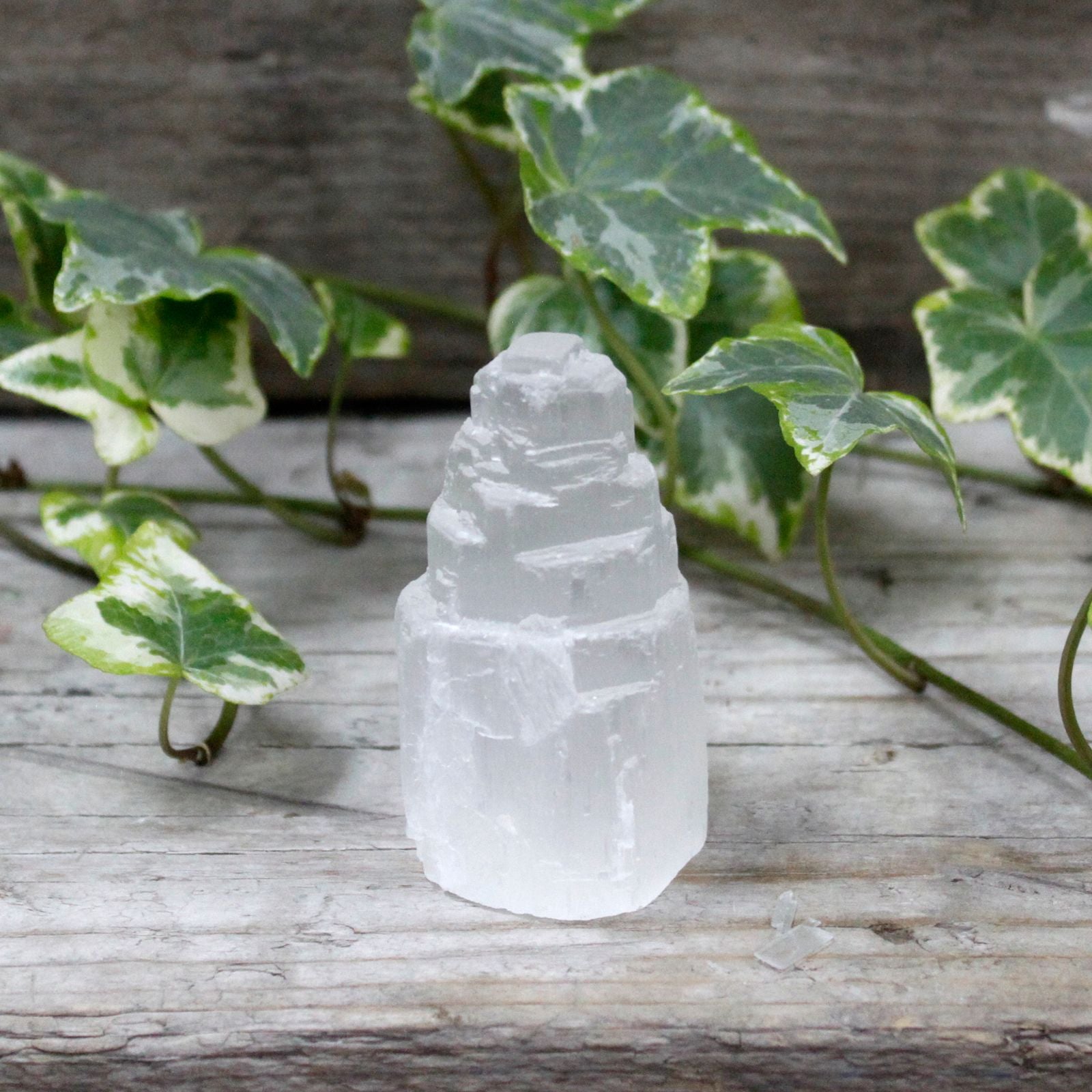 Natural Selenite Tower Unique 5 cm Crystal for Home Decor Display