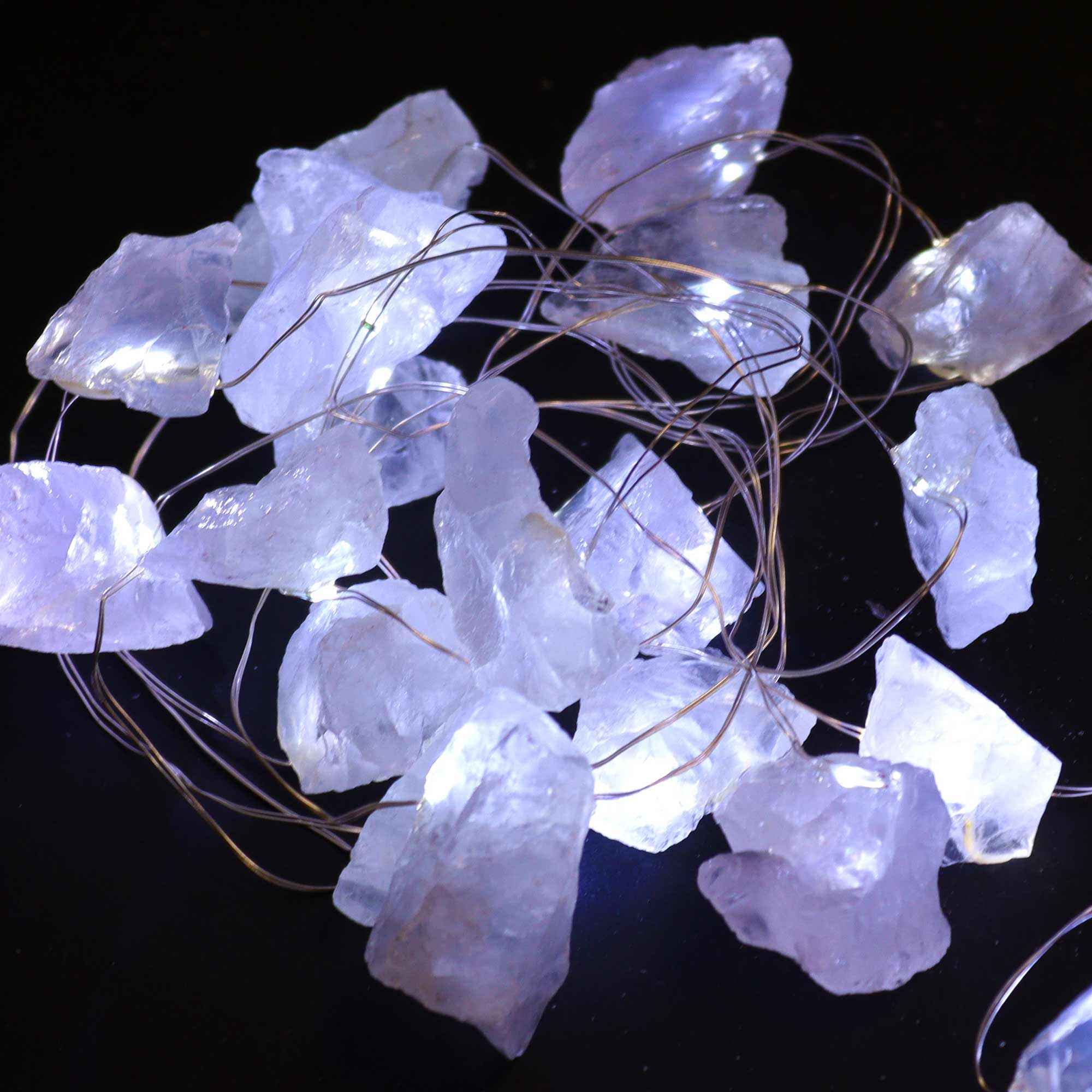 Gemstone Enchantment Lights with Rock Quartz for Ambiance