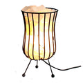 Tall Salt Rock Brazier with White Salt Chunks and Light Fitting