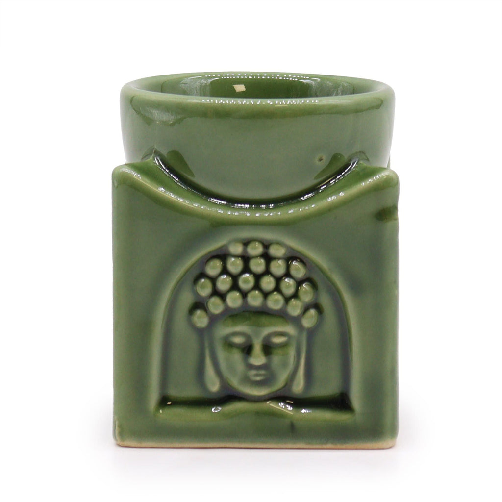 Square Buddha Burner in Dark Jade for Aromatic Oil Use
