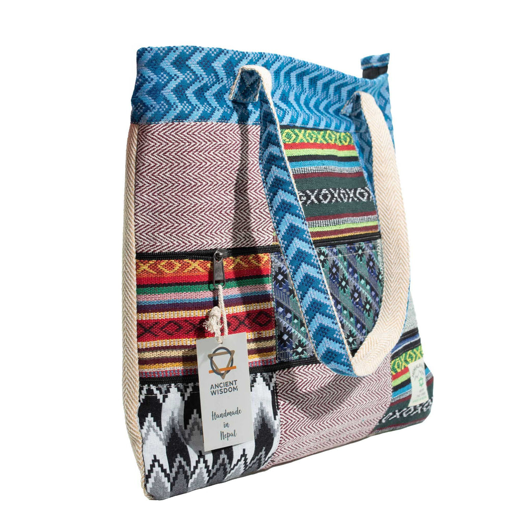 Patchwork Kathmandu Tote Bag with Dhaka Design for Everyday Use