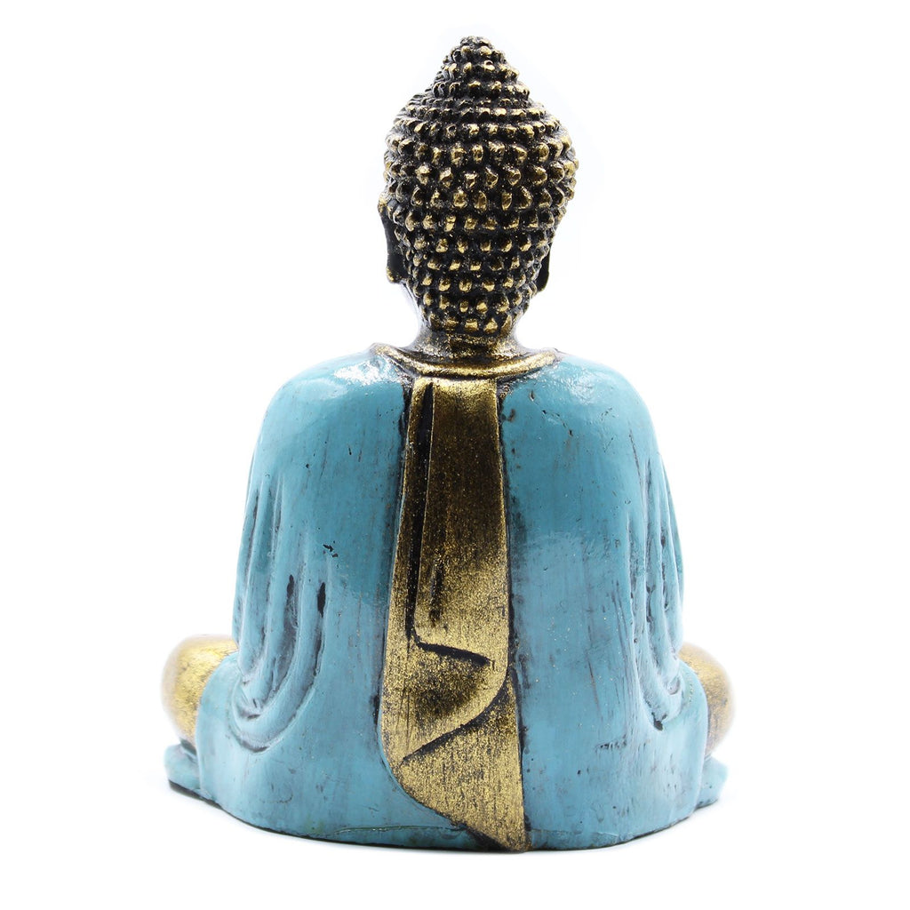 Teal & Gold Buddha Medium Statue for Home Decor and Gifts