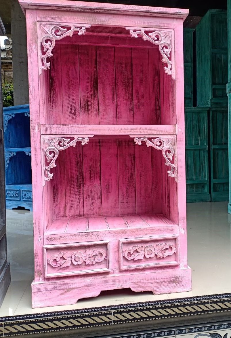 Albasia Bathroom Cabinet in Pinkwash for Chic and Stylish Storage