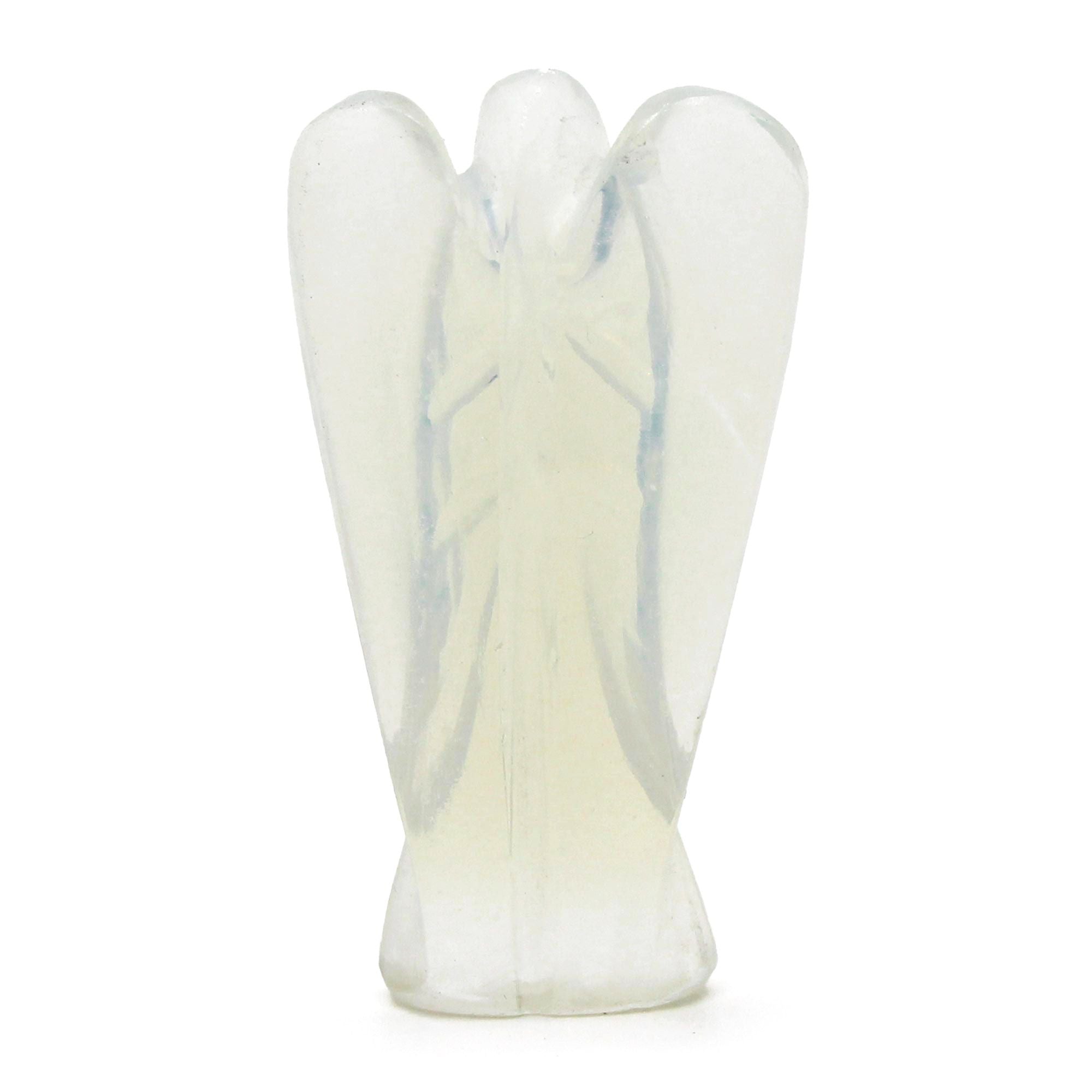 Hand Carved Gemstone Angel Figure in Opalite Design