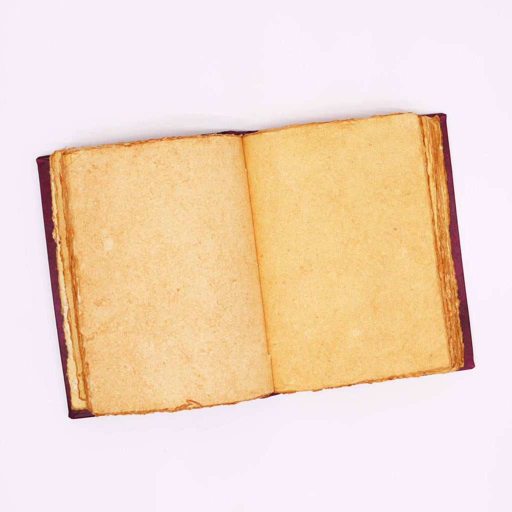 Hefty Red Tan Book with Zinc Hamsa Hand Decor and 200 Pages