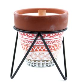 Agnes + Cat Mint Herb Garden Candle in Rustic Terracotta Pot