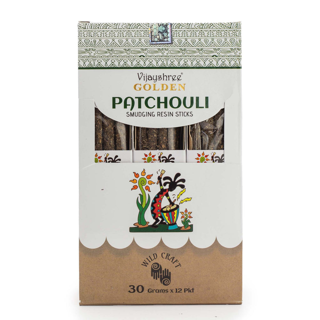 Golden Patchouli Smudging Resin Sticks 30g for Aromatic Spaces